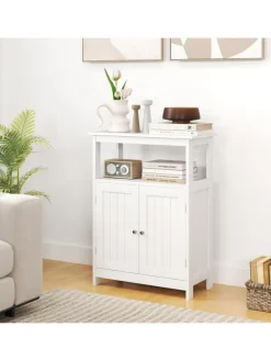 Badezimmerschrank mit Doppeltür & Ablagen in Weiß