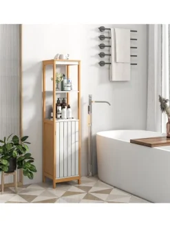 Badezimmerschrank 30x30x129cm in Beige