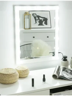 Badezimmerspiegel ODENAS in Weiß - (W) 50 x (H) 60 x (L) 2 cm