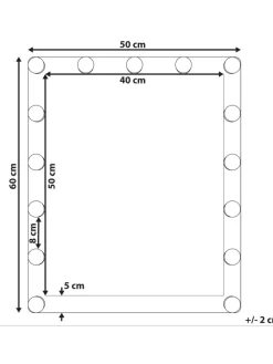 Badezimmerspiegel ODENAS in Weiß - (W) 50 x (H) 60 x (L) 2 cm