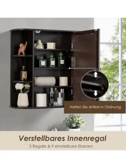 Badezimmerspiegelschrank in Braun