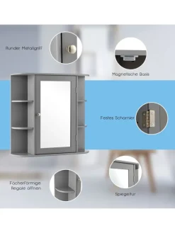 Badezimmerspiegelschrank in Grau