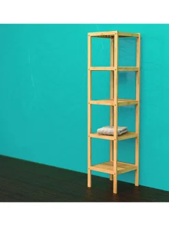 Badezimmer-Standregal in Hellbraun - (B)33 x (H)140 x (T)33 cm