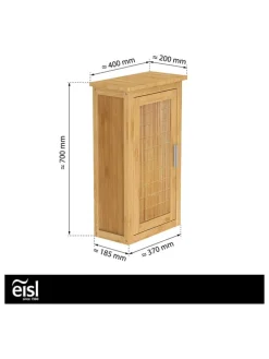 Badezimmer-Wandschrank in Hellbrau - (B)40 x (H)70 x (T)20 cm