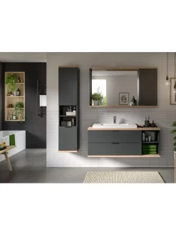 Badkombination (B/H/T: 185x160x48 cm) in anthrazit grau