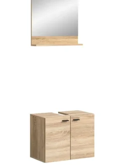 Badkombination in Eiche Sonoma Nachbildung - (B) 57 x (H) 186 x (T) 33