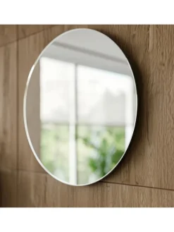 Badmöbel Set 2-tlg. Waschbeckunterschrank, Runder Spiegel, Badset in Graphit