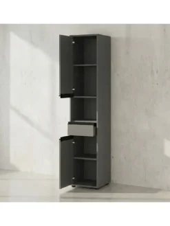 Badmöbel Set 5-tlg. XXL Badschrank Unterschrank Badkommode Badset in Graphit