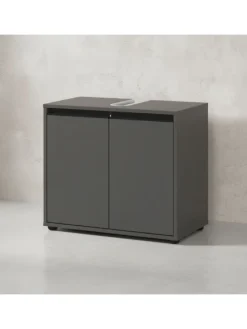 Badmöbel Set 5-tlg. XXL Badschrank Unterschrank Badkommode Badset in Graphit