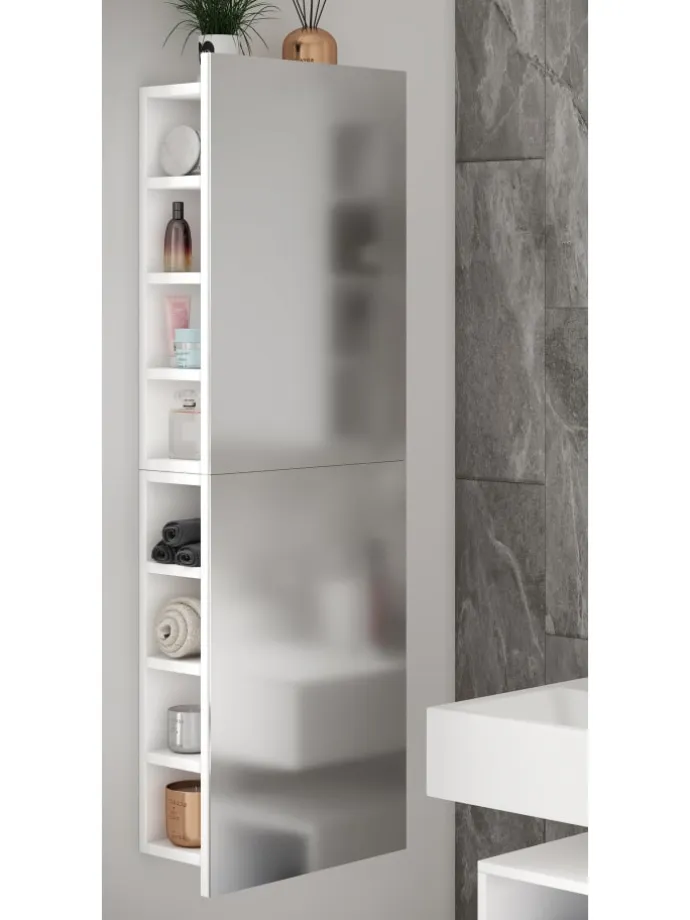 Badmöbel Spiegelschrank Spiegel Flandu XL in Weiß