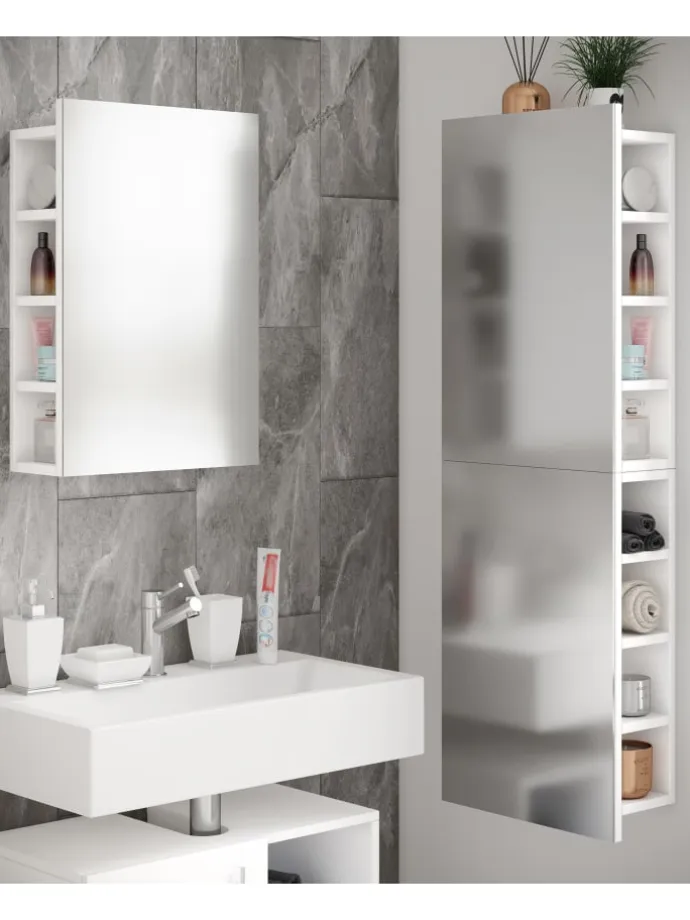 Badmöbel Spiegelschrank Spiegel Flandu XL in Weiß