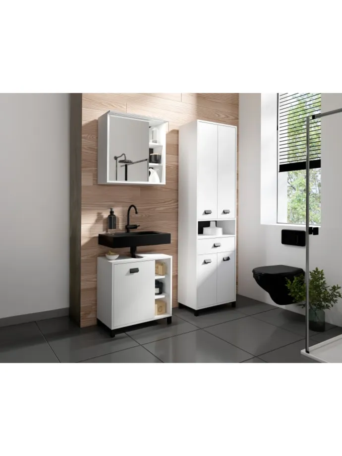 Badmöbel-Set WELLNESS in weiß - 3-teilig