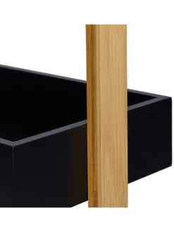 Badregal in Natur/ Schwarz - (B)30 x (H)88 x (T)18 cm