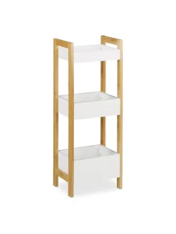 Badregal in Natur/ Weiß - (B)28 x (H)74,5 x (T)20 cm