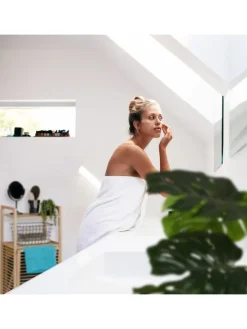 Badregal mit Wäschekorb in Natur/ Schwarz - (B)40 x (H)95 x (T)30 cm