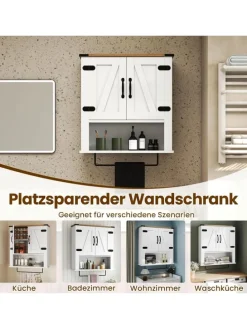 Badschrank hängend 60 x 20 x 72,5 cm in Weiß