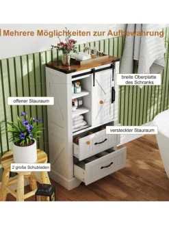 Badschrank Holz 105cm in Weiß