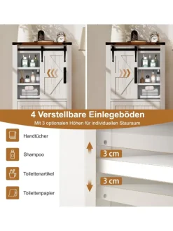 Badschrank Holz 105cm in Weiß