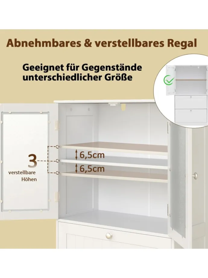 Badschrank Holz in Weiß