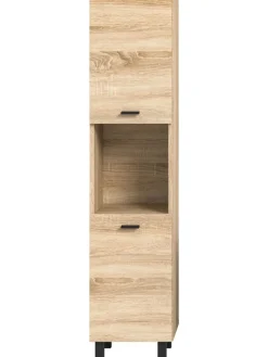 Badschrank in Eiche Sonoma Nachbildung - (B) 30 x (H) 125 x (T) 29