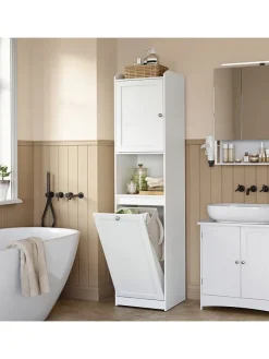 Badschrank in Weiß - (B)40 x (H)170 x (T)40 cm