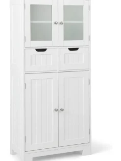 Badschrank mit 2 Schubladen in Weiß