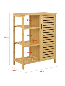 Badschrank Vetlanda Bambus in Beige (H)87cm (B)66cm (T)33cm