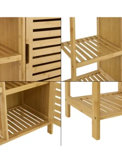 Badschrank Vetlanda Bambus in Beige (H)87cm (B)66cm (T)33cm