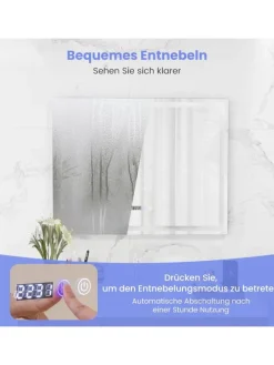 Badspiegel LED Anti-Beschlage in Silber