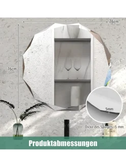 Badspiegel 76x76x5cm in Silber