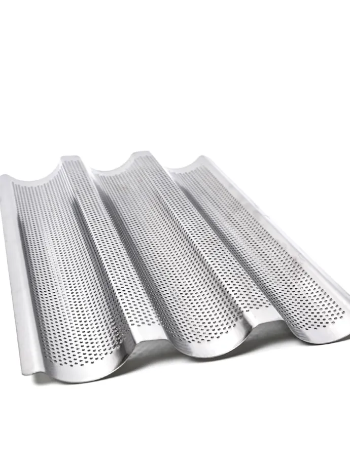 Baguetteblech aus Edelstahl in silber - 38cm