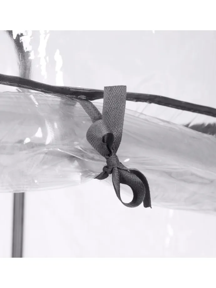 Balkongewächshaus in Schwarz/ Transparent - (B)59 x (H)126 x (T)37 cm