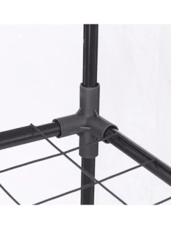 Balkongewächshaus in Schwarz/ Transparent - (B)59 x (H)126 x (T)37 cm