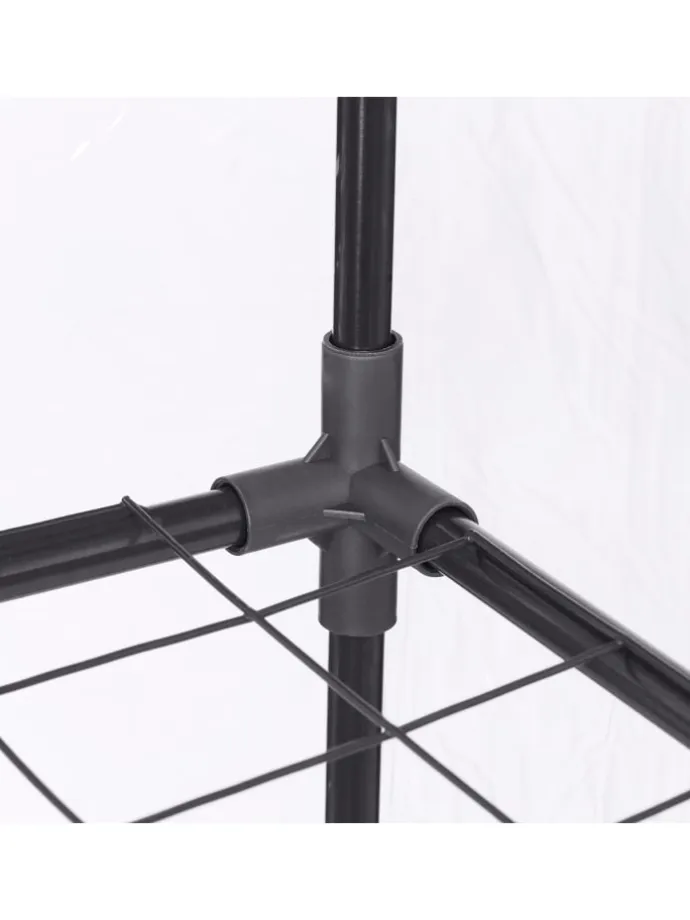 Balkongewächshaus in Schwarz/ Transparent - (B)59 x (H)126 x (T)37 cm