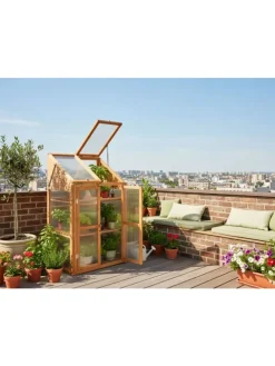 Balkongewächshaus VOLVERA in Braun/Transparent - (W) 67 x (H) 114 x (L) 49 cm