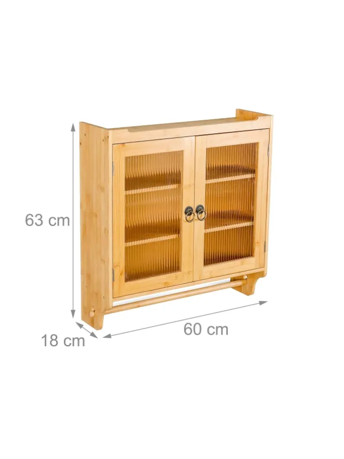 Bambus Hängeschrank in Natur - (B)60 x (H)63 x 18 cm