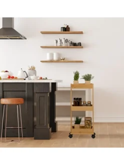 Bambus-Rollwagen in Natur - (B)31 x (H)71,5 x (T)18 cm