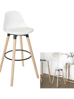 Barhocker in Weiß - (B)37 x (H)91 x (T)41 cm