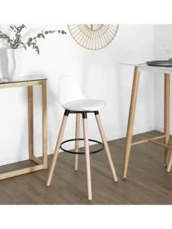 Barhocker in Weiß - (B)37 x (H)91 x (T)41 cm