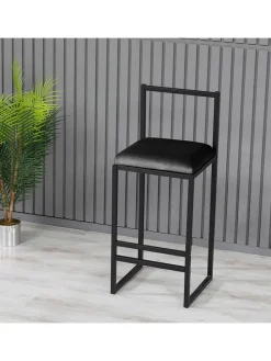 Barhocker "Nordic" in Schwarz - (B)35 x (H)80 x (T)25 cm