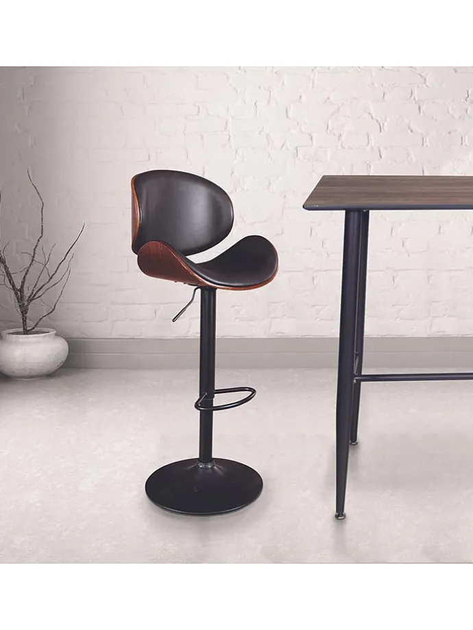 Barhocker "Reno" in Schwarz/ Hellbraun - (B)52,5 x (H)118 x (T)51 cm