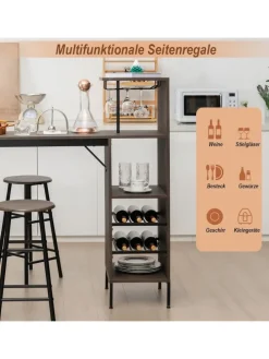 Bartisch mit Barhocker Set in Anthrazit