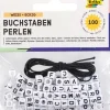 Bastelset "Buchstaben-Perlen" in Weiß