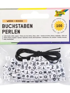 Bastelset "Buchstaben-Perlen" in Weiß