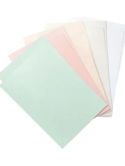 Bastelset "Doppelkarten Perlmutt" in Türkis/ Rosa/ Creme