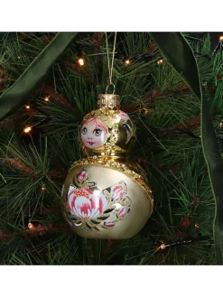 Baumschmuck "Babushka" in Creme - (B)7 x (H)11 cm