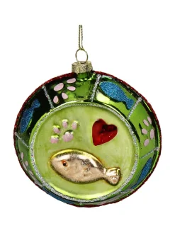 Baumschmuck "Cat Bowl" in Grün - (H)10 cm