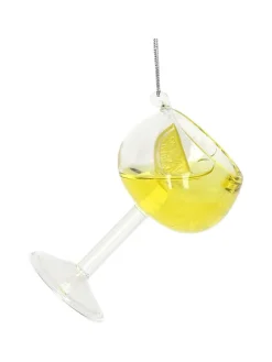 Baumschmuck "Cocktail" in Gelb/ Ohne Farbe - (H)9 cm