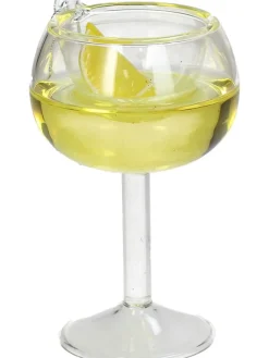 Baumschmuck "Cocktail" in Gelb/ Ohne Farbe - (H)9 cm