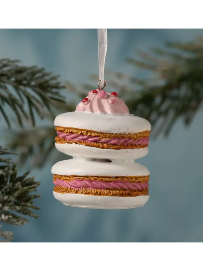 Baumschmuck Macaron Keks Anhänger in weiß